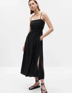 Gap Linen-Blend Midi Dress black