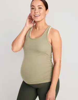 Maternity UltraLite All-Day Rib-Knit Racerback Tank Top green