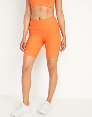 Old Navy High-Waisted PowerSoft Biker Shorts for Women -- 8-inch inseam orange