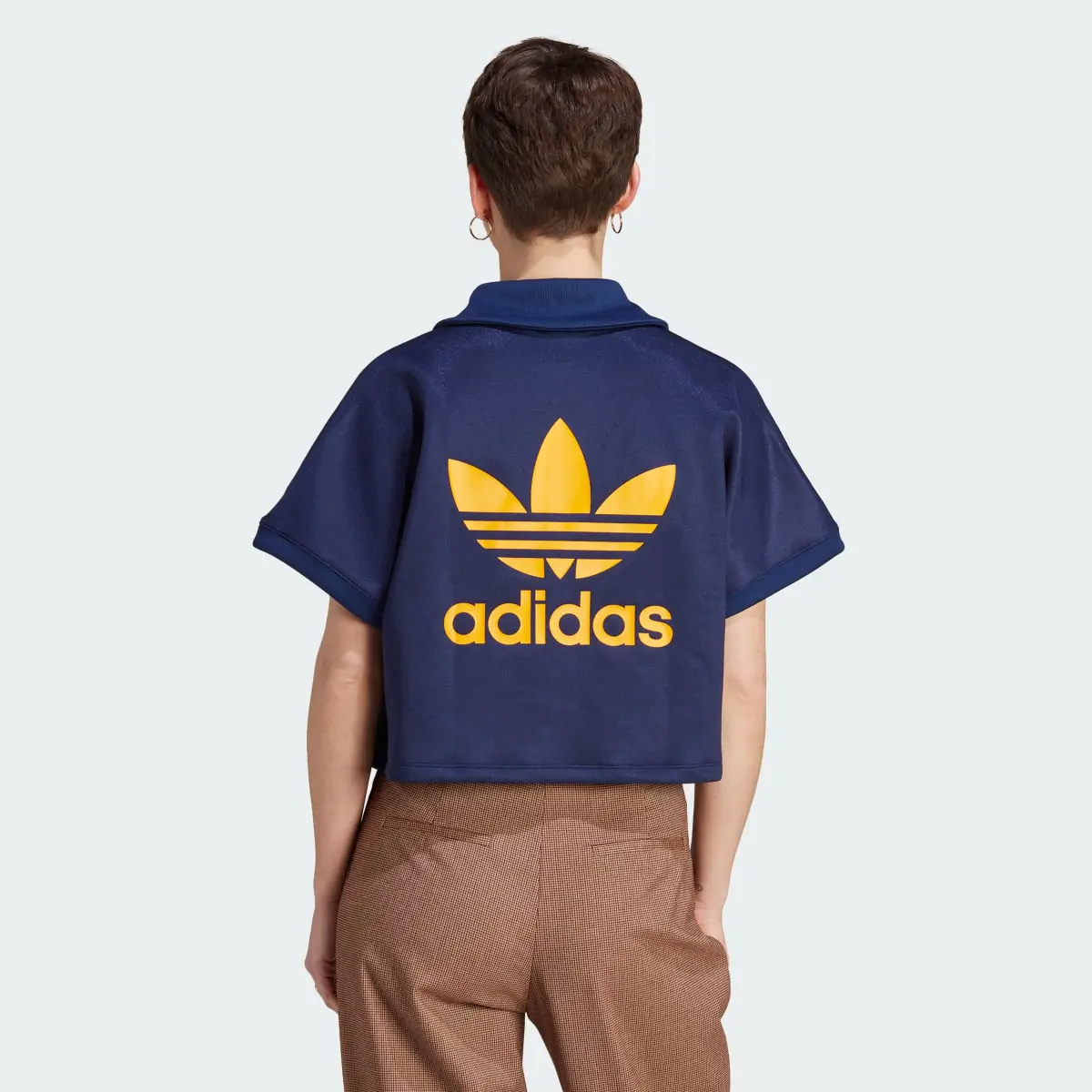 Adidas Adicolor Classics Oversized Crop Polo Tişört. 3