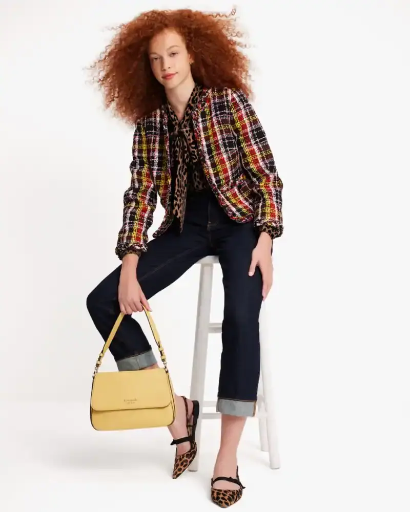 Kate Spade Art Plaid Tweed Jacket. 3