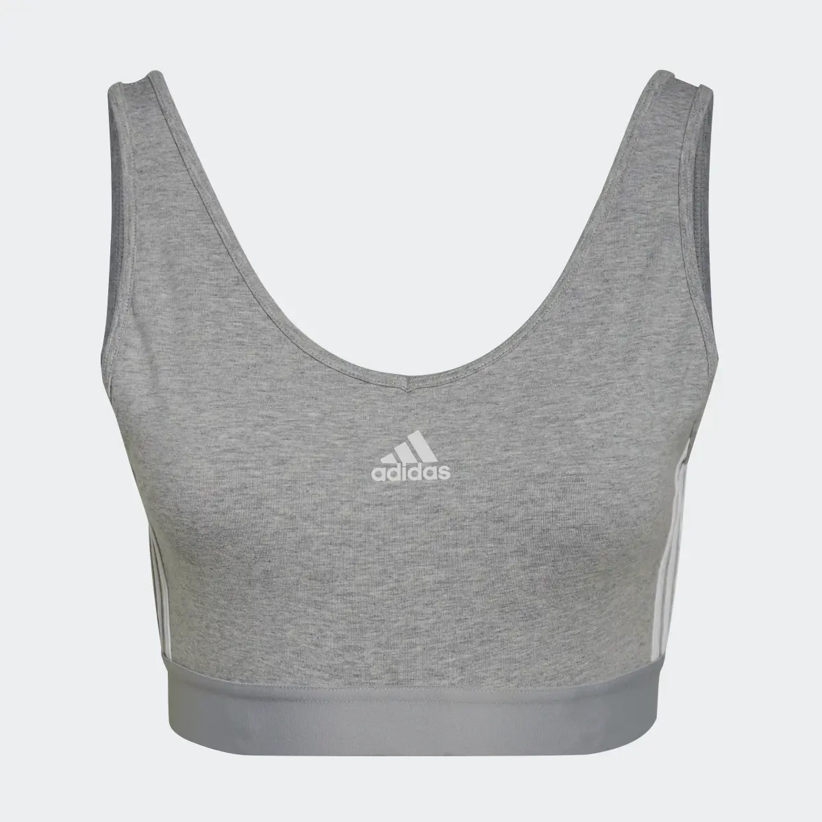 Adidas Essentials 3-Stripes Crop Top With Removable Pads. 1
