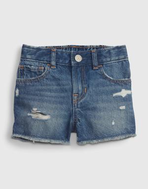 Toddler Stride Denim Shorts with Washwell blue
