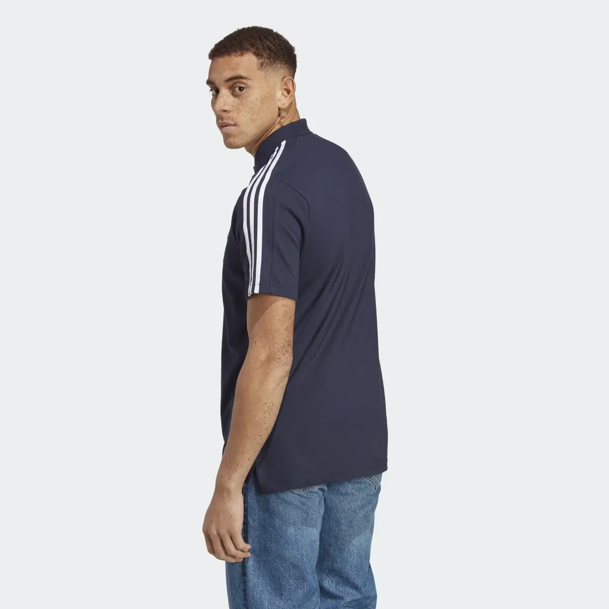 Adidas Essentials Piqué Embroidered Small Logo 3-Stripes Polo Shirt. 3