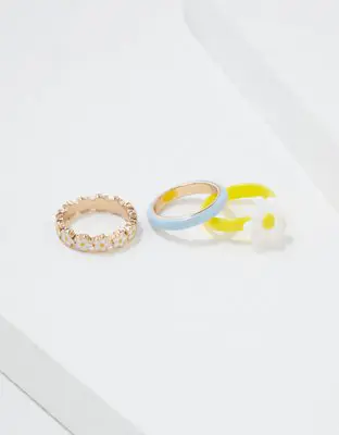 American Eagle Daisy Yellow + Blue Ring 5-Pack. 1