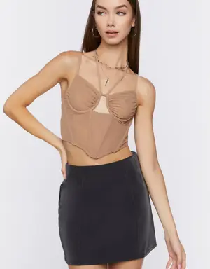 Forever 21 Cropped Cutout Bustier Cami Taupe