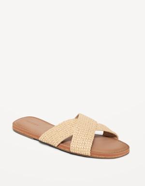 Old Navy Woven Cross-Strap Sandals for Women beige