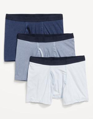 Built-In Flex Boxer-Briefs Underwear 3-Pack --4.5-inch inseam blue