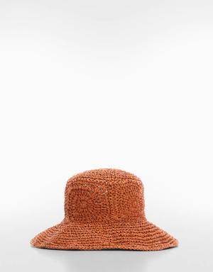 Natural fiber crochet hat