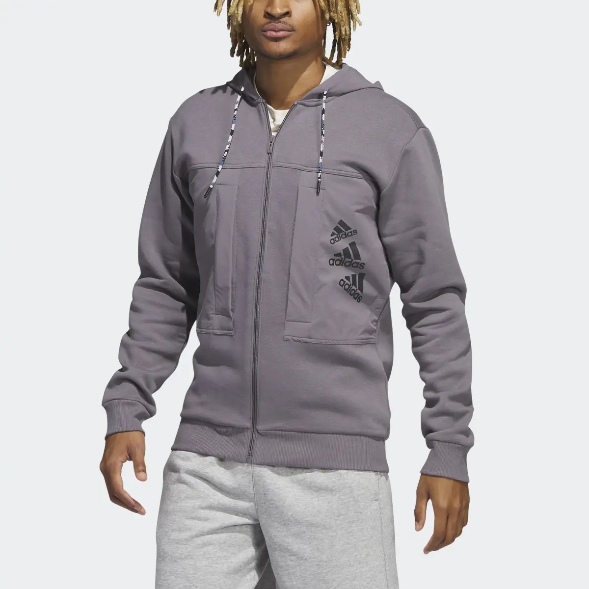 Adidas Felpa con cappuccio Essentials BrandLove Fleece Full-Zip. 1