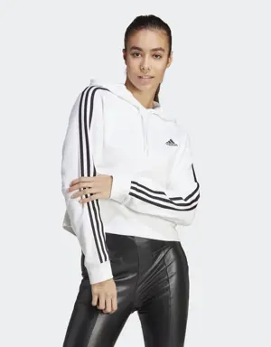 Essentials 3-Stripes French Terry Crop Hoodie