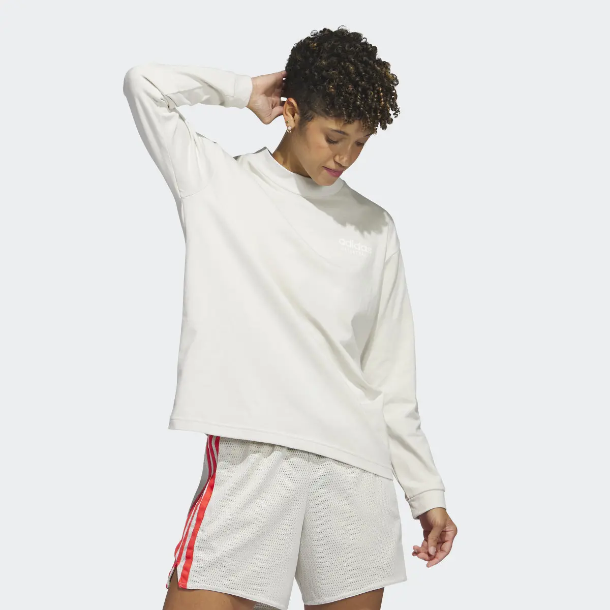 Adidas Select Mock Neck Long Sleeve Tee. 2