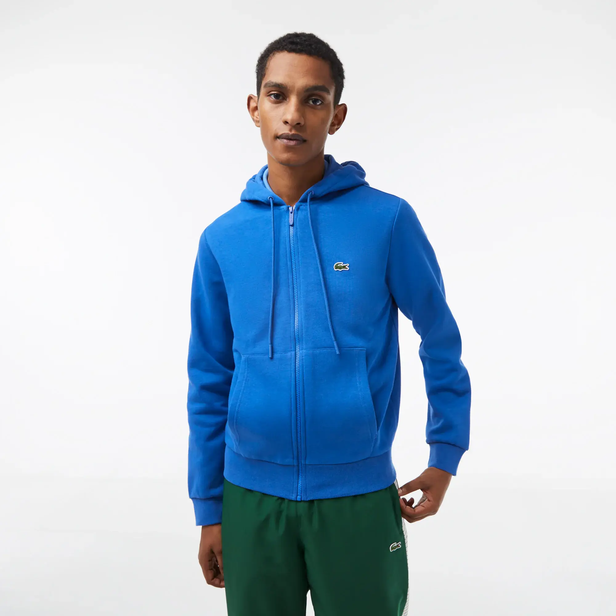 Lacoste Men's Kangaroo Pocket Zip-Up Fleece Hoodie. 1 Lacoste Men's Kangaroo Pocket Zip-Up Fleece Hoodie. 1