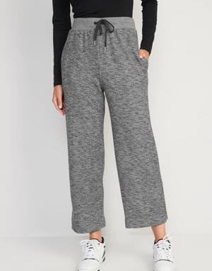 High-Waisted Cropped Straight Sweatpants for Women gray