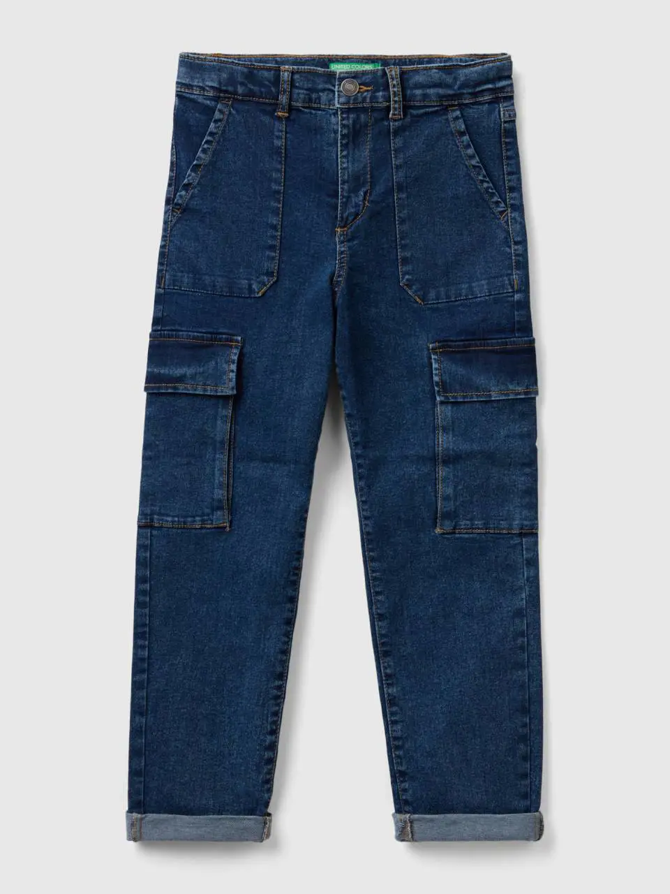 Benetton "eco-recycle" denim cargo jeans. 1