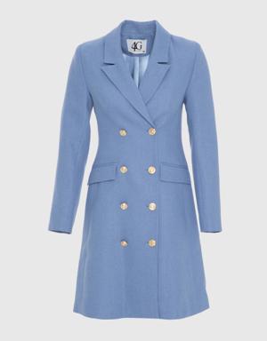 Blue Mini Jacket Dress