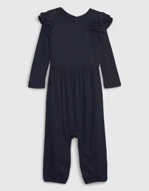 Gap Baby SoftSpun Ruffled One-Piece blue