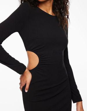 Long Sleeve Dress With Side Cut Out