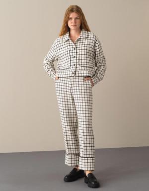 Çıtçıt Düğmeli Oversize Tüvit Ceket