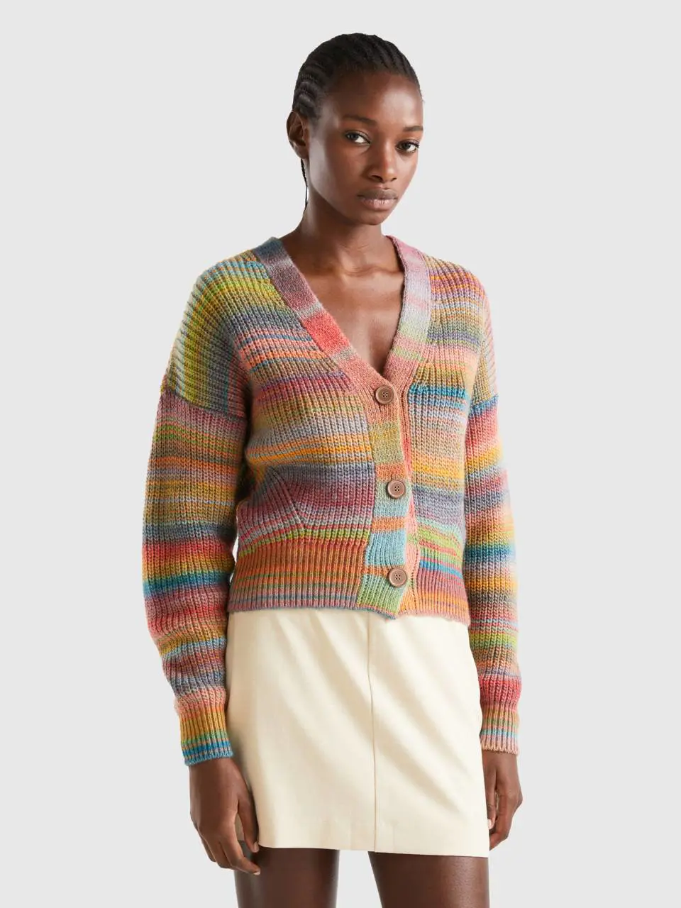 Benetton multicolor striped cardigan. 1