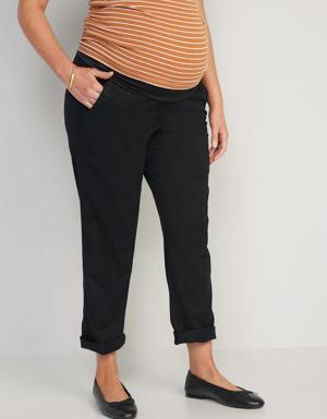 Maternity Rollover-Waist OGC Chino Pants black