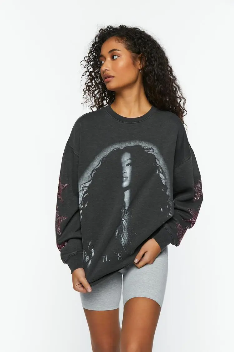 Forever 21 Forever 21 H.E.R. Graphic Pullover Charcoal/Multi. 1