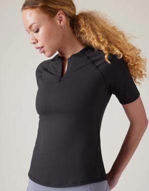 Athleta Sunchaser UPF 3/4 Sleeve Tee black