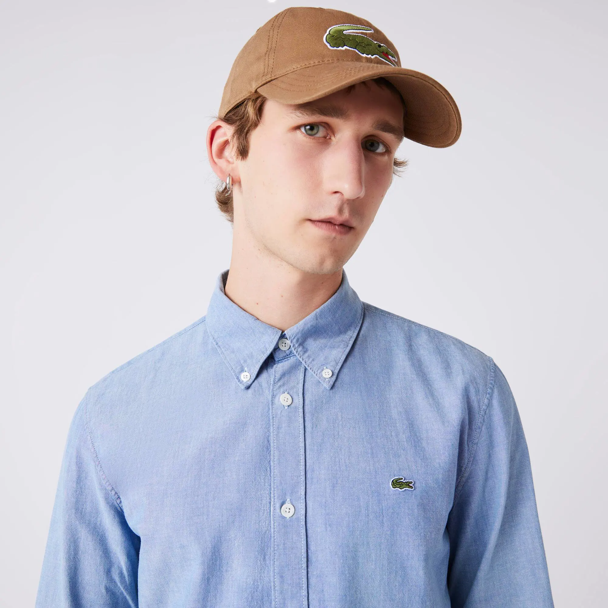 Lacoste Chemise slim fit en chambray de coton. 1