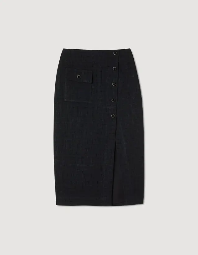 Sandro Tweed midi skirt. 2