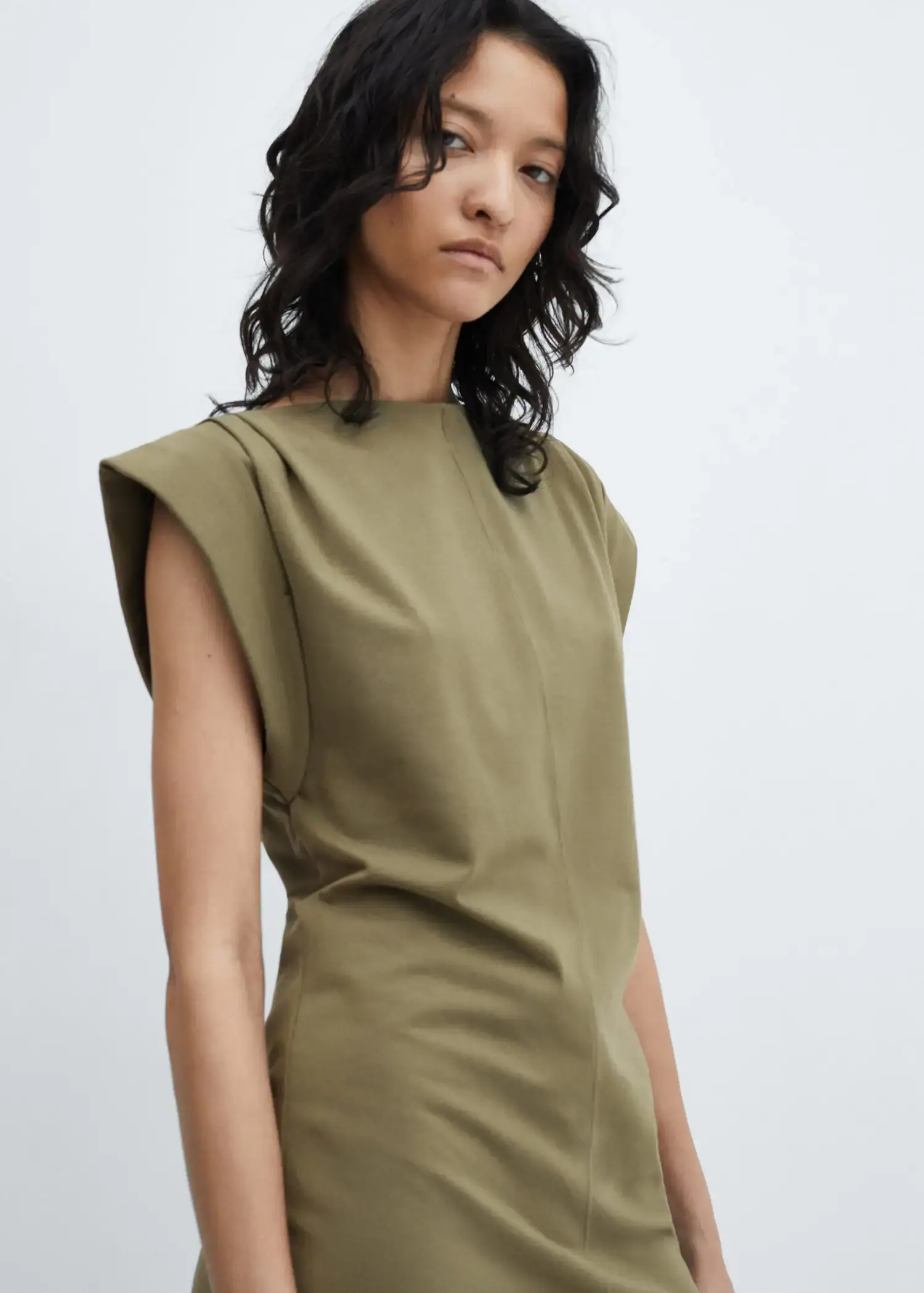 Mango Knitted dress with turn-up sleeves. 1