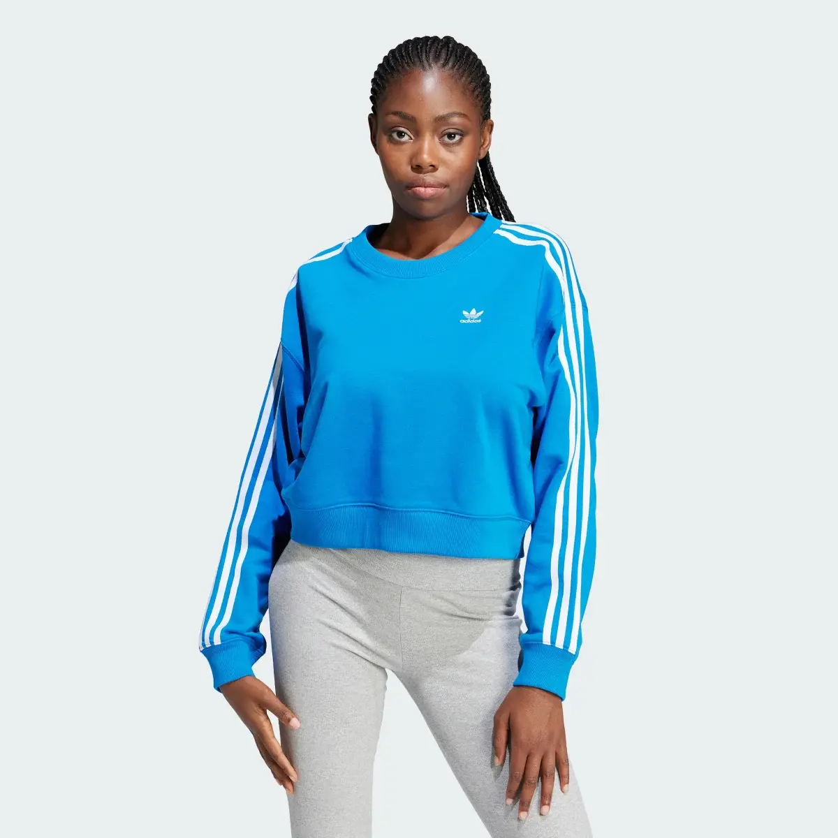 Adidas 3-Stripes Crew Sweatshirt. 2