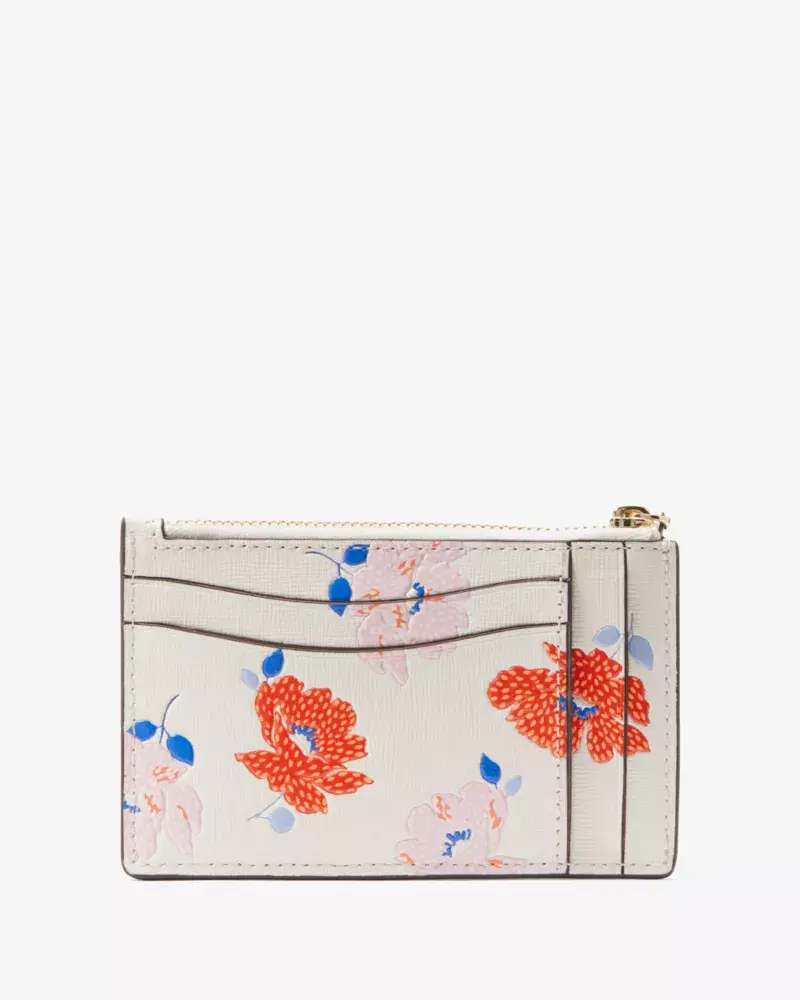 Kate Spade Morgan Dotty Floral Embossed Card Case Wristlet. 3