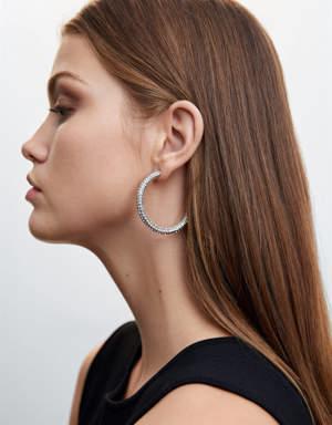 Faceted crystal hoop earrings