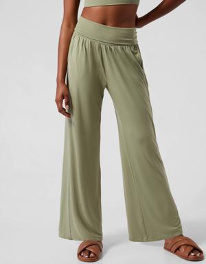 Athleta Studio Wide Leg Pant green