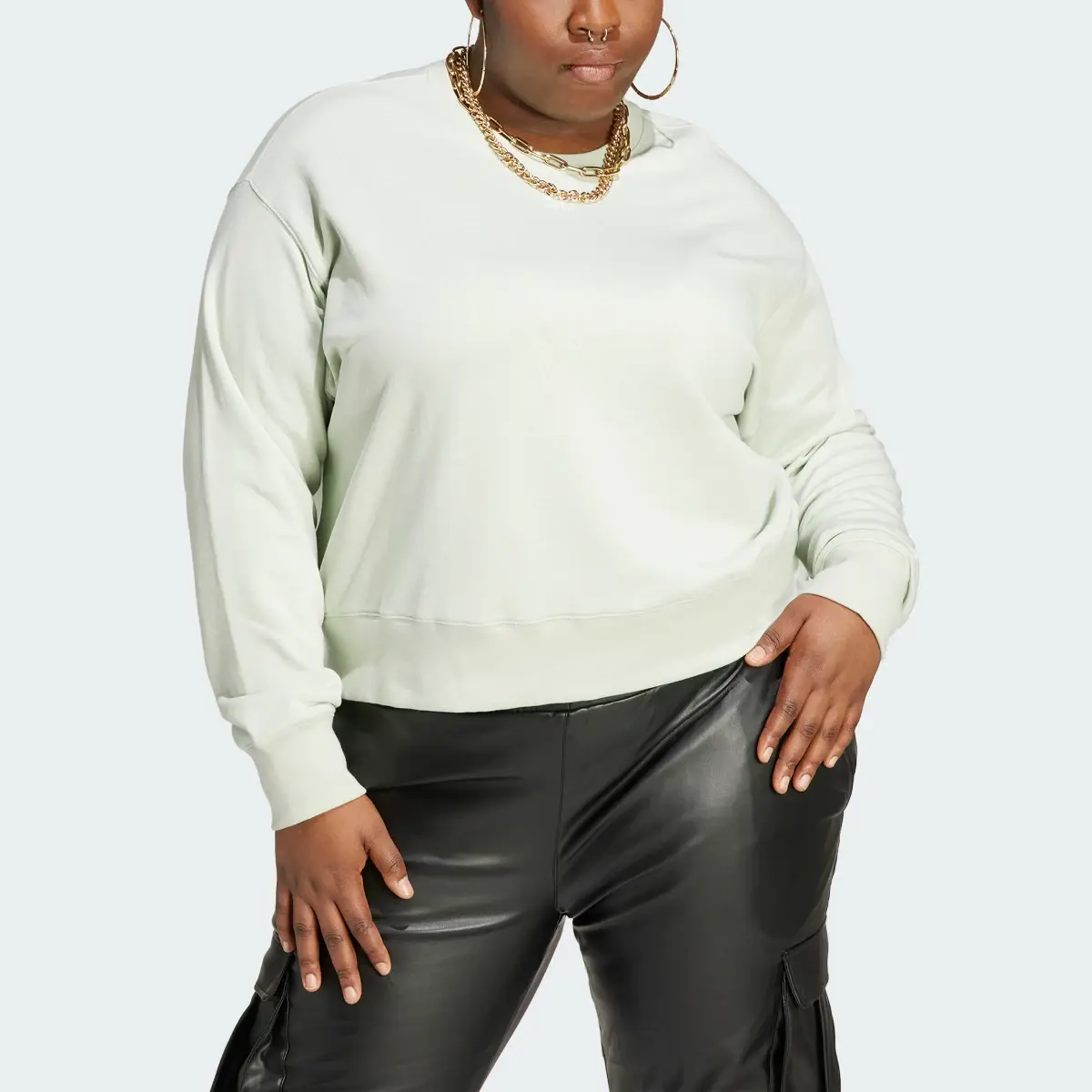 Adidas Essentials+ Made with Hemp Sweatshirt (Plus Size). 1