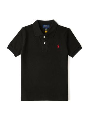 Siyah Logolu Polo Yaka Erkek Çocuk T-shirt