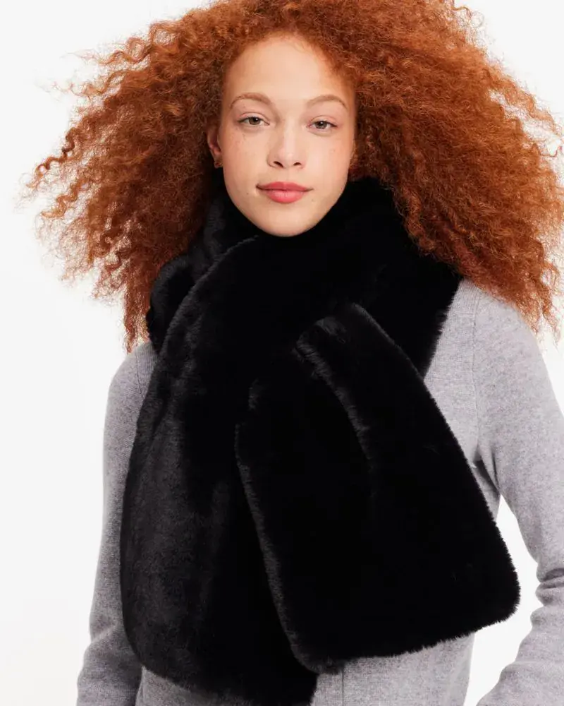 Kate Spade Faux Fur Pull-Through Scarf. 1