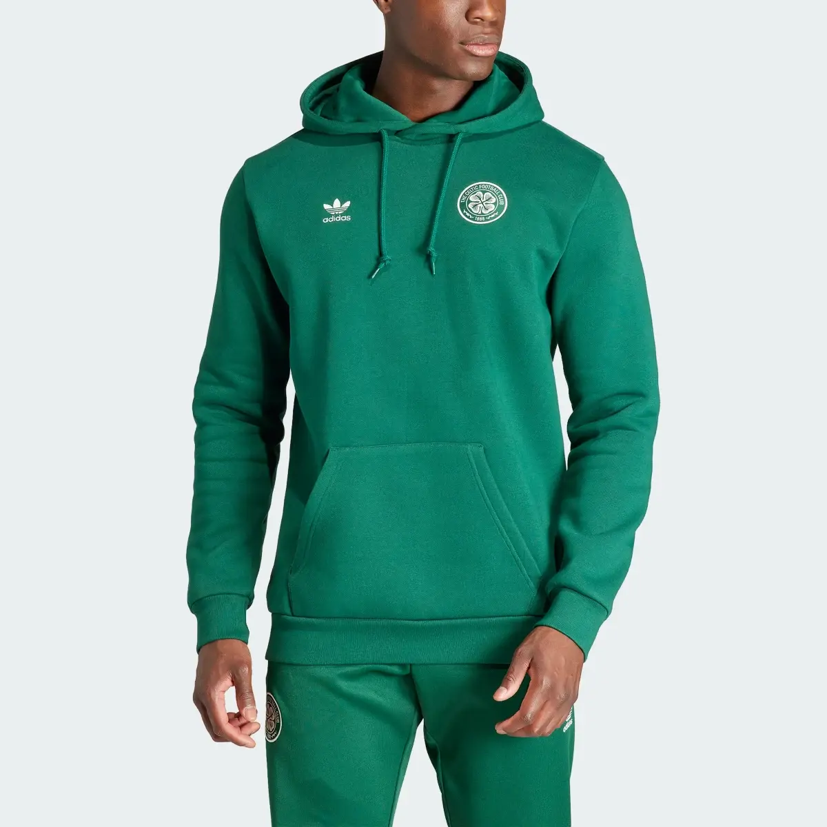 Adidas Celtic FC Essentials Trefoil Hoodie. 1