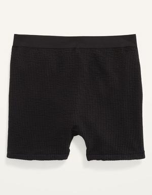 High-Waisted Seamless Waffle-Knit Boyshort Boxer Briefs for Women -- 2-inch inseam
