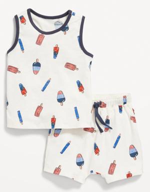 2-Pack Printed Tank Top & Pull-On Shorts Set for Baby multi