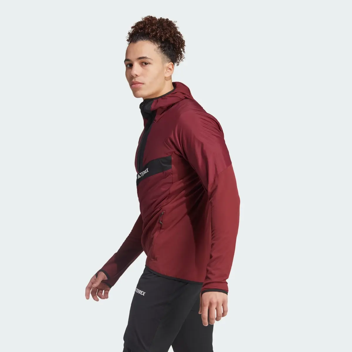 Adidas Veste ultralégère en molleton à capuche et demi-zip Techrock. 3