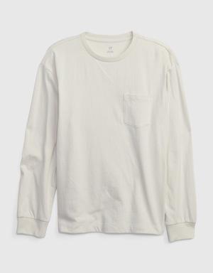 Kids 100% Organic Cotton Pocket T-Shirt beige