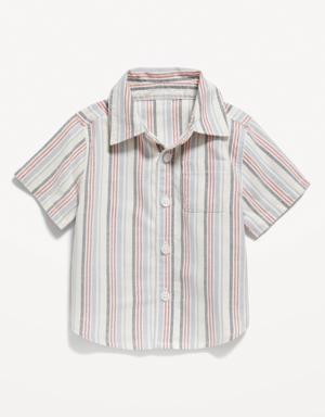 Short-Sleeve Striped Oxford Pocket Shirt for Baby multi