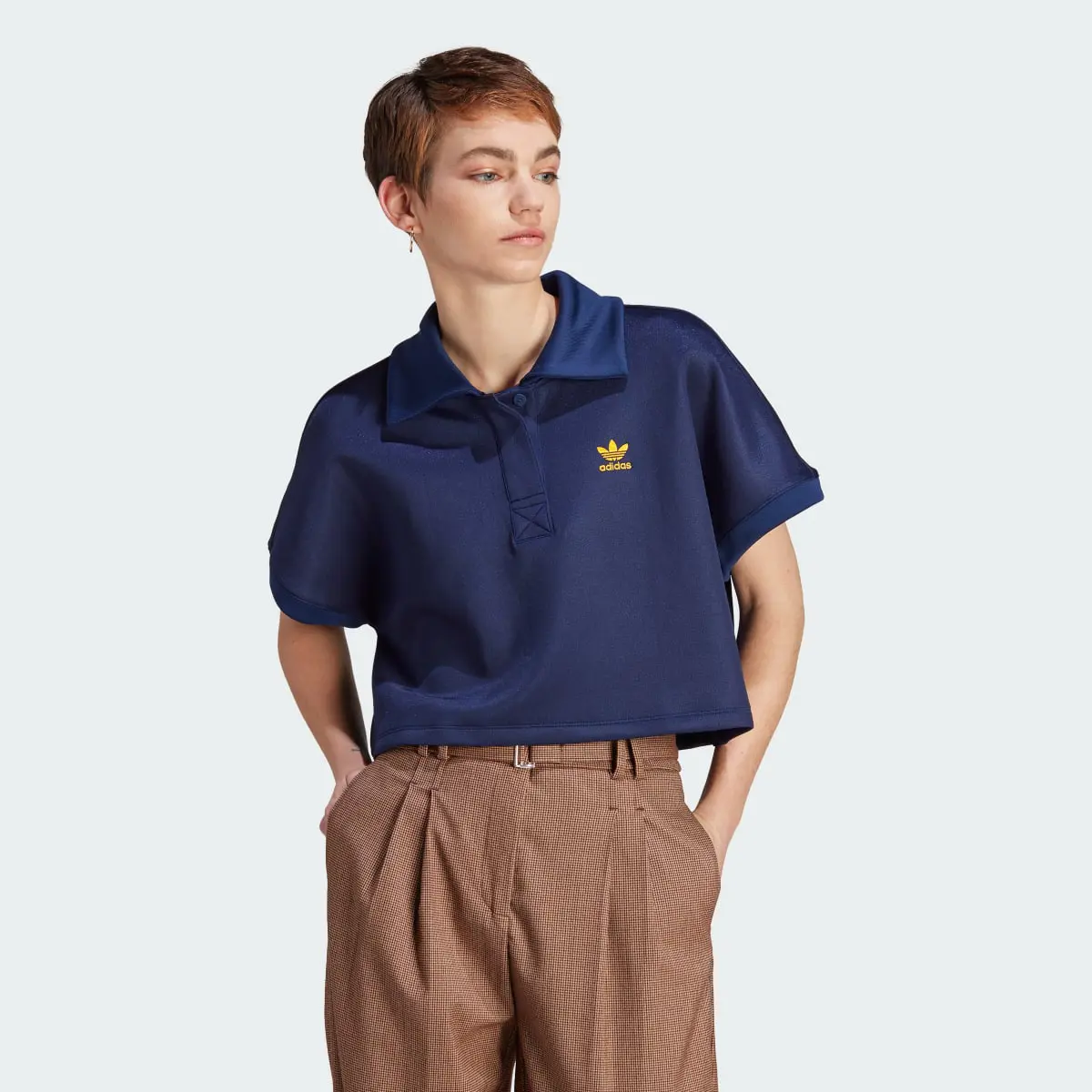 Adidas Adicolor Classics Oversized Crop Polo Tişört. 2