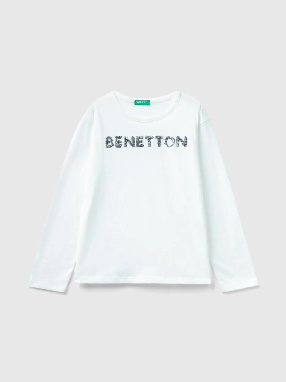 Benetton t-shirt in warm organic cotton with sequins. 1