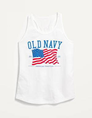 Old Navy Logo-Graphic Racerback Tank for Girls white