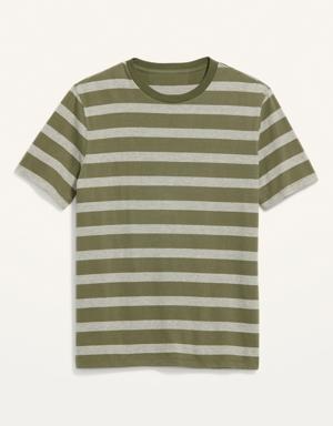 Striped Crew-Neck T-Shirt for Men green