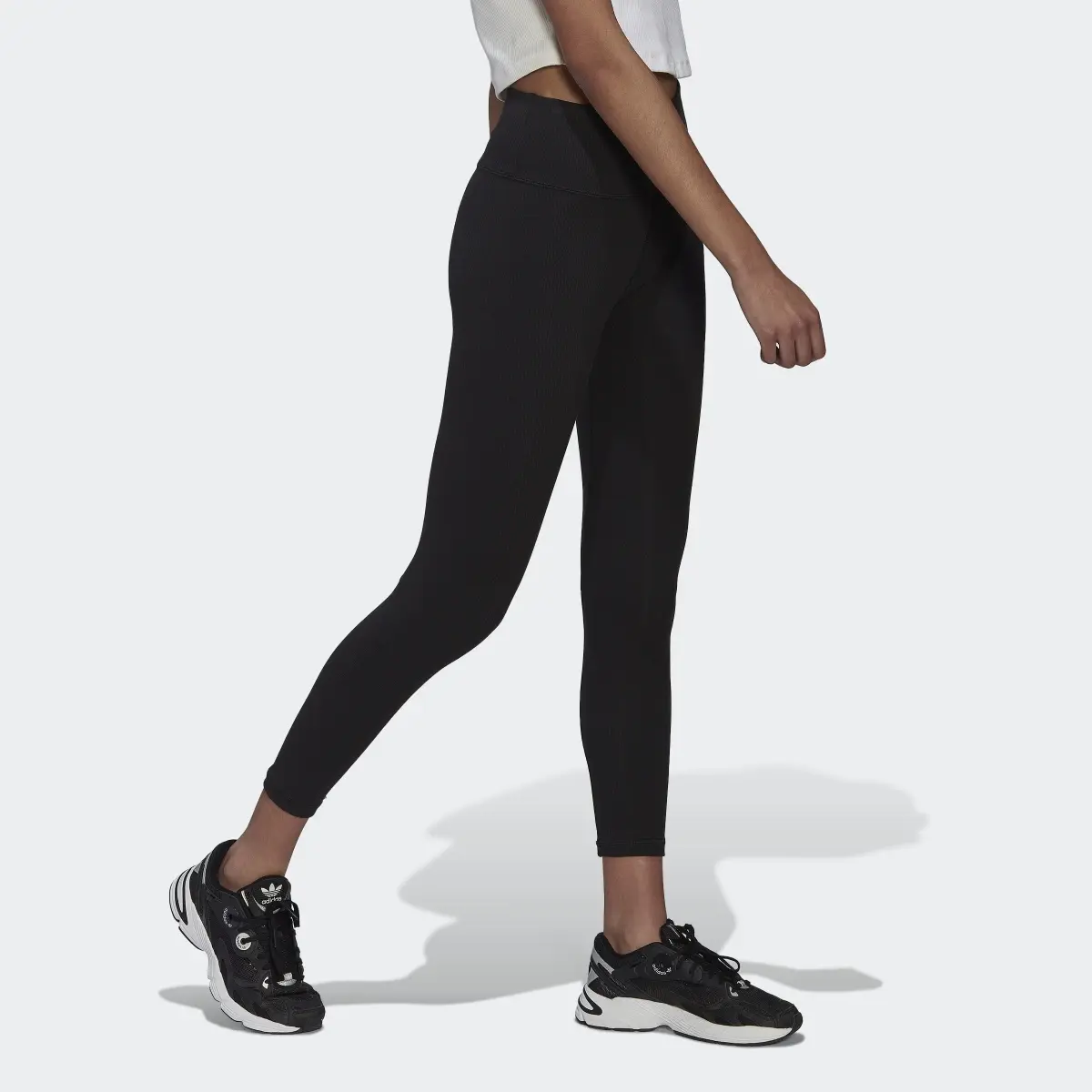 Adidas Adicolor Essentials+ Ribbed 7/8 Length Leggings. 3