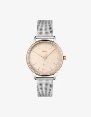 Relógio Lacoste Club com pulseira em aço inoxidável e 3 ponteiros, para mulher