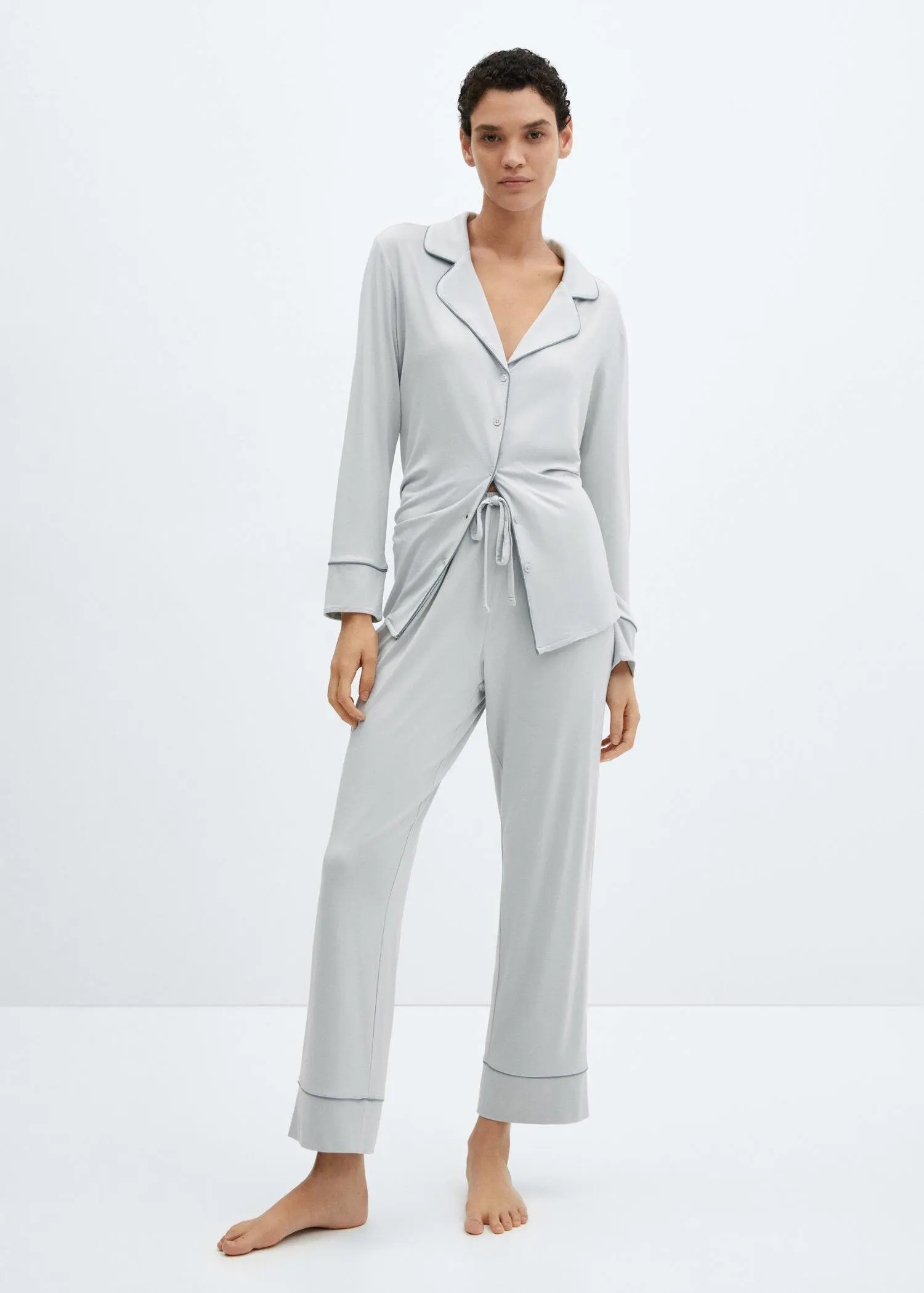 Mango Pyjama trousers with trim. 1